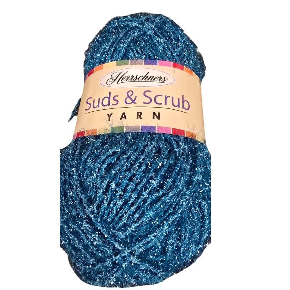 7 Herrschners Suds Scrub Yarn Aqua Blue 2.8oz/80g 101yds Crochet Knitting Craft